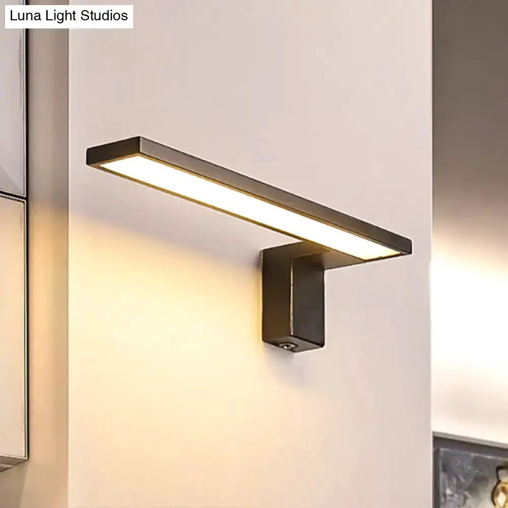 Modern White Rectangular LED Wall Lamp In Bedroom