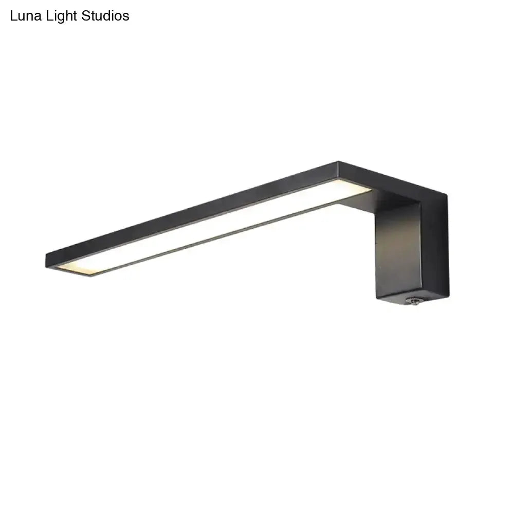 Modern White Rectangular LED Wall Lamp In Bedroom