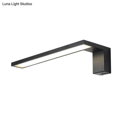 Modern White Rectangular LED Wall Lamp In Bedroom