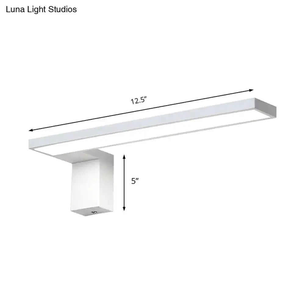 Modern White Rectangular LED Wall Lamp In Bedroom