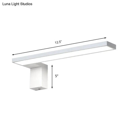 Modern White Rectangular LED Wall Lamp In Bedroom