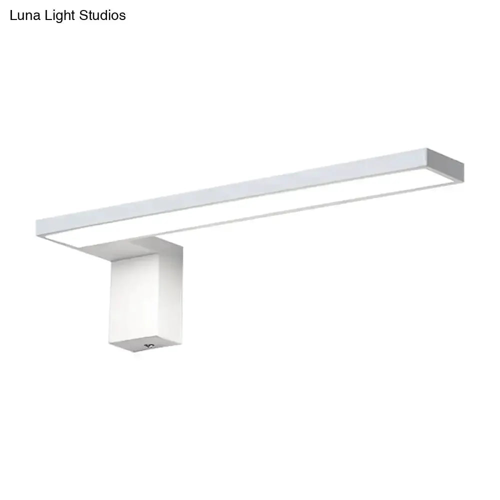 Modern White Rectangular LED Wall Lamp In Bedroom