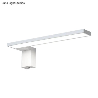 Modern White Rectangular LED Wall Lamp In Bedroom