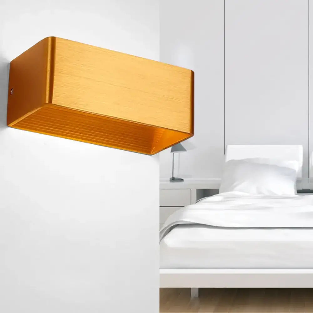Decorbites gold rectangular wall lamp, wall-mounted bedside fixture with clean lines on Tampa Home & Garden Store