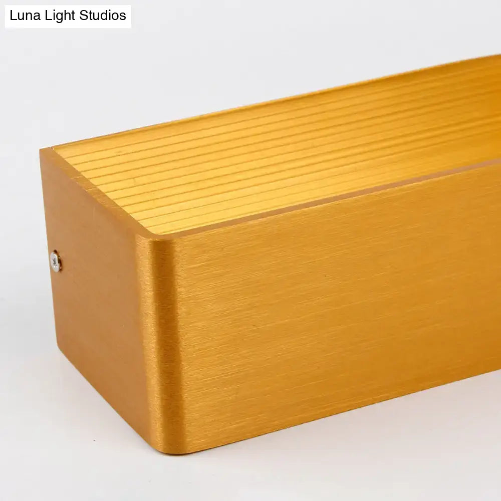 Gold Rectangular Wall Lamp brushed metal finish by Decorbites Home & Garden on Tampa Home & Garden Store