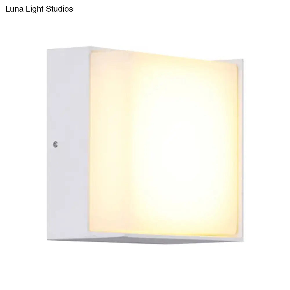 White rectangular metal acrylic wall light with frosted panel, Decorbites on Tampa Home & Garden Store
