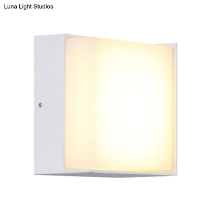 White rectangular metal acrylic wall light with frosted panel, Decorbites on Tampa Home & Garden Store