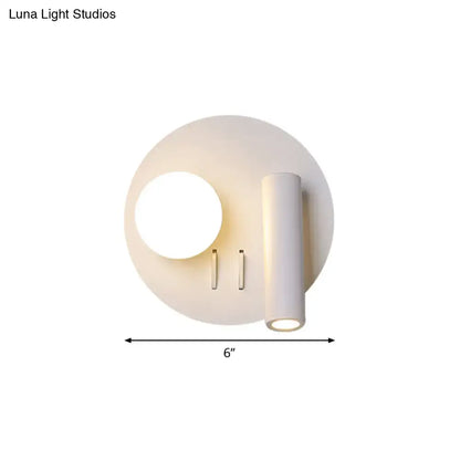 White round wall sconce with circular cutout and cylindrical light, Decorbites on Tampa Home & Garden Store