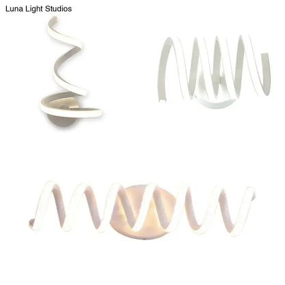 Modern white and silver spiral acrylic LED wall sconce for bedroom light, Decorbites (3 pcs) on Tampa Home & Garden Store