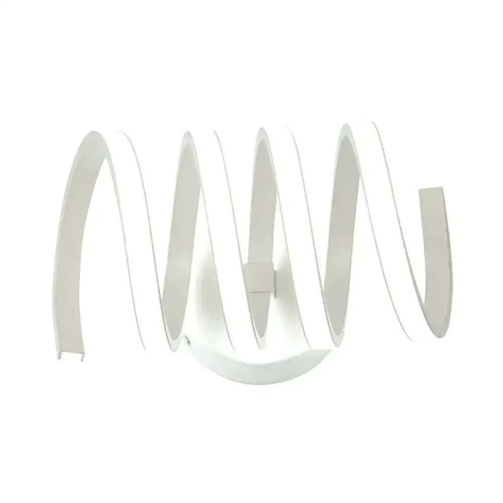 Modern spiral acrylic LED wall sconce white and silver for bedroom Decorbites on Tampa Home & Garden Store