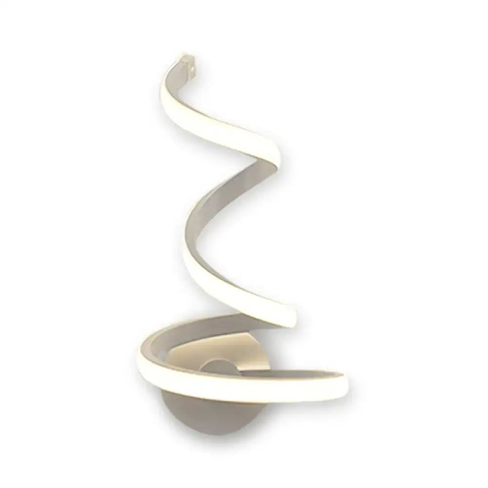 Decorbites spiral acrylic LED wall sconce in white and silver on Tampa Home & Garden Store