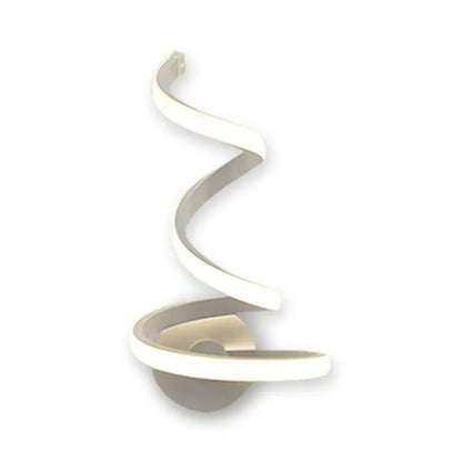 Decorbites spiral acrylic LED wall sconce in white and silver on Tampa Home & Garden Store