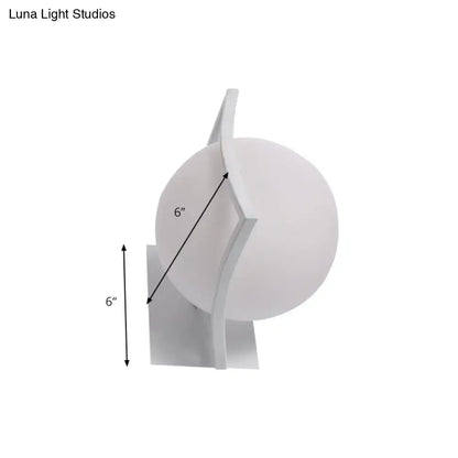 White Opal Glass Sphere Kitchen Sconce by Decorbites, 6-inch globe on a white metal mount on Tampa Home & Garden Store