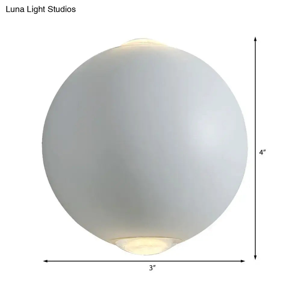 White Spherical Outdoor Sconce by Decorbites; frosted glass ball, 3in wide, 4in tall on Tampa Home & Garden Store