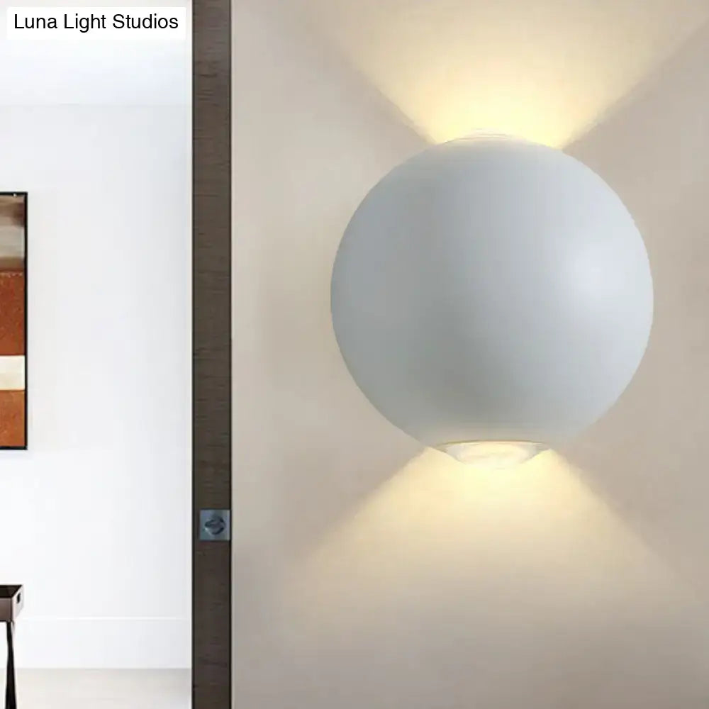 Decorbites white spherical outdoor wall sconce globe with up/down lighting on Tampa Home & Garden Store