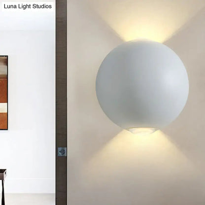 Decorbites white spherical outdoor wall sconce globe with up/down lighting on Tampa Home & Garden Store