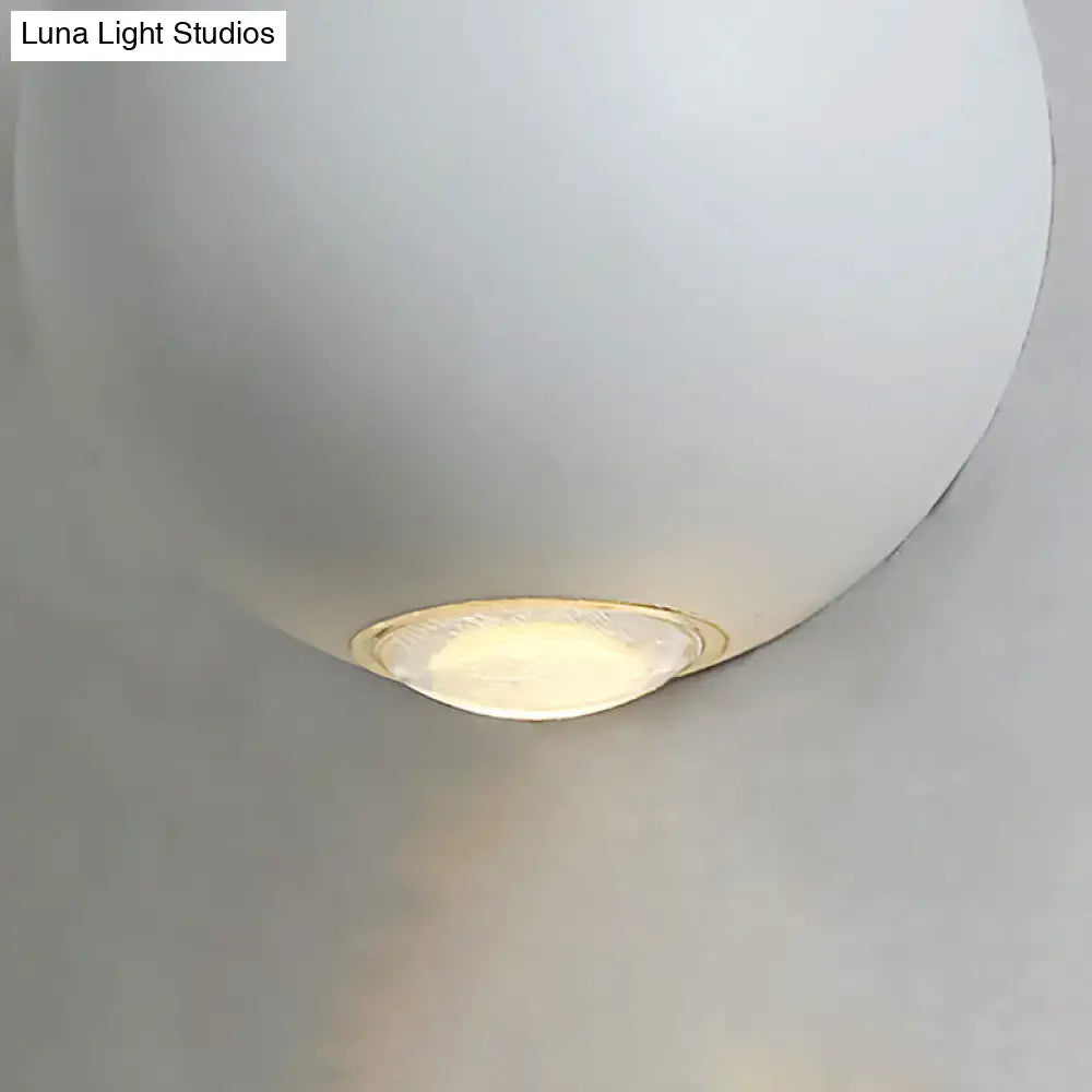 White spherical outdoor sconce by Decorbites for home and garden lighting on Tampa Home & Garden Store