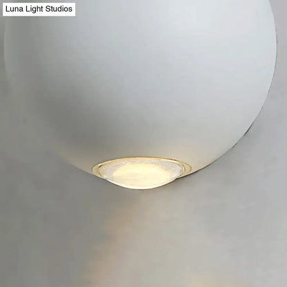 White spherical outdoor sconce by Decorbites for home and garden lighting on Tampa Home & Garden Store