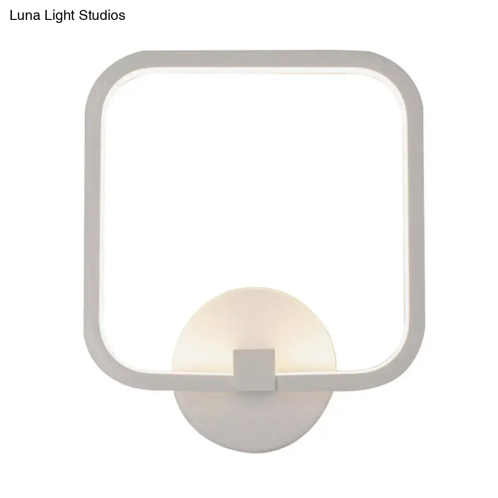 White square acrylic sconce with rounded corners and soft halo LED glow by Decorbites on Tampa Home & Garden Store