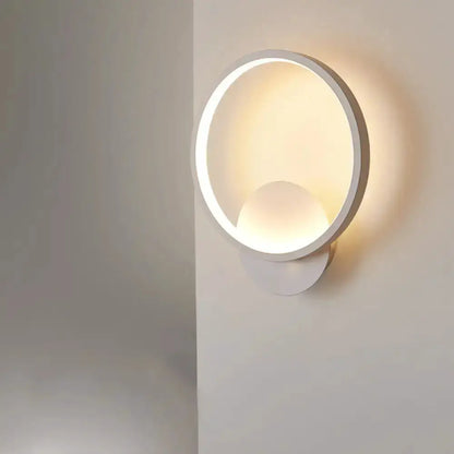 Modern White Square Bedside Wall Lamp for Bedroom