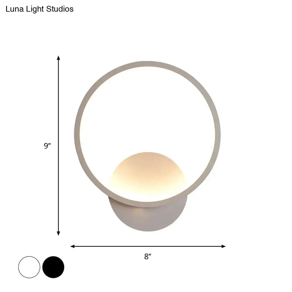Modern White Square Bedside Wall Lamp for Bedroom