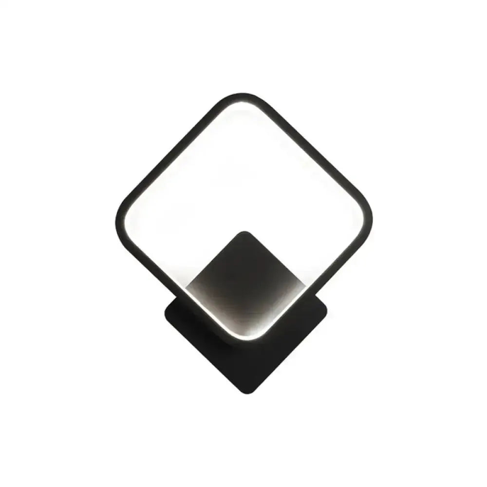 Modern White Square Bedside Wall Lamp for Bedroom