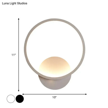 Modern White Square Bedside Wall Lamp for Bedroom