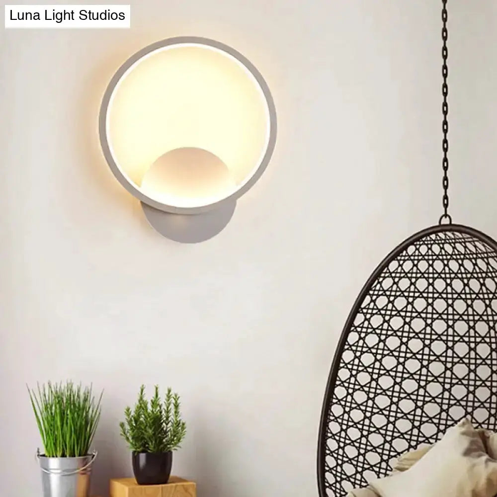 Modern White Square Bedside Wall Lamp for Bedroom