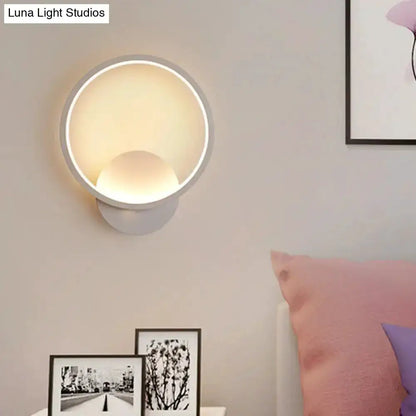 Modern White Square Bedside Wall Lamp for Bedroom