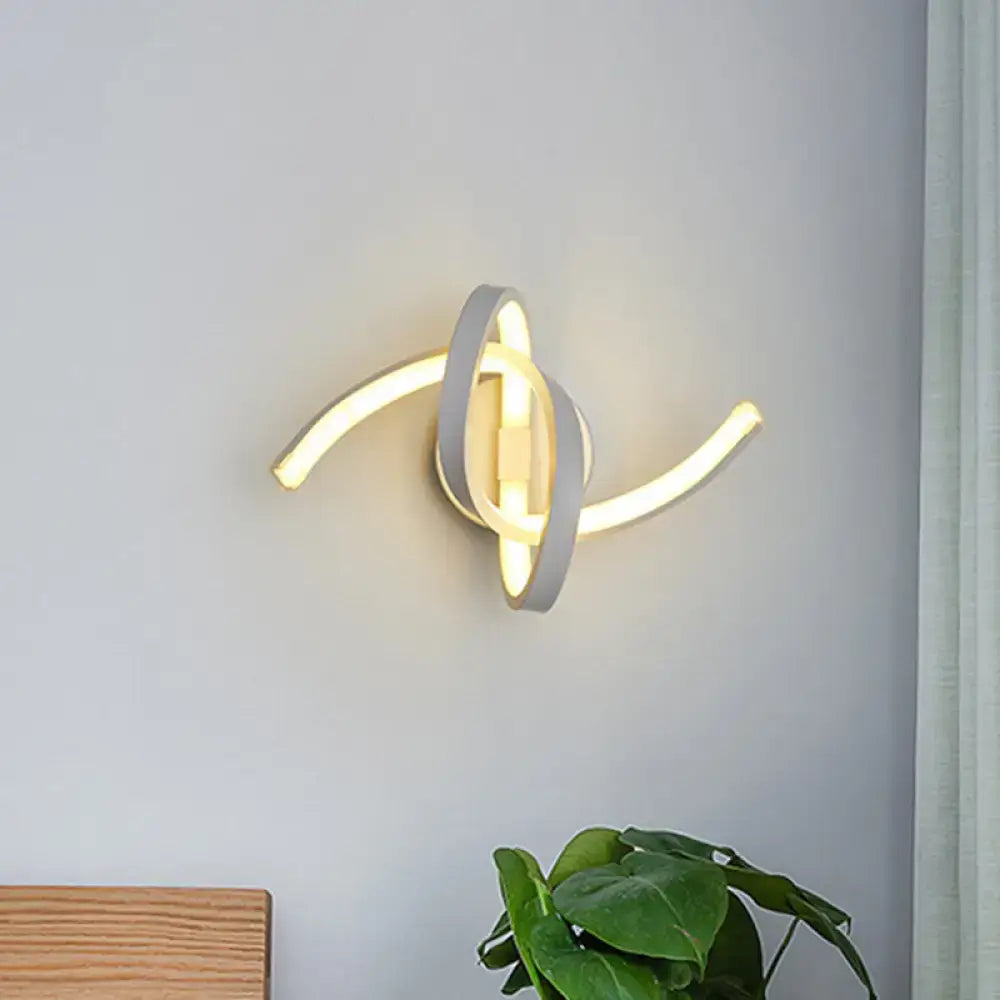 White Treble Clef Wall Sconce by Decorbites, white metal sculpture with warm LED loops on Tampa Home & Garden Store