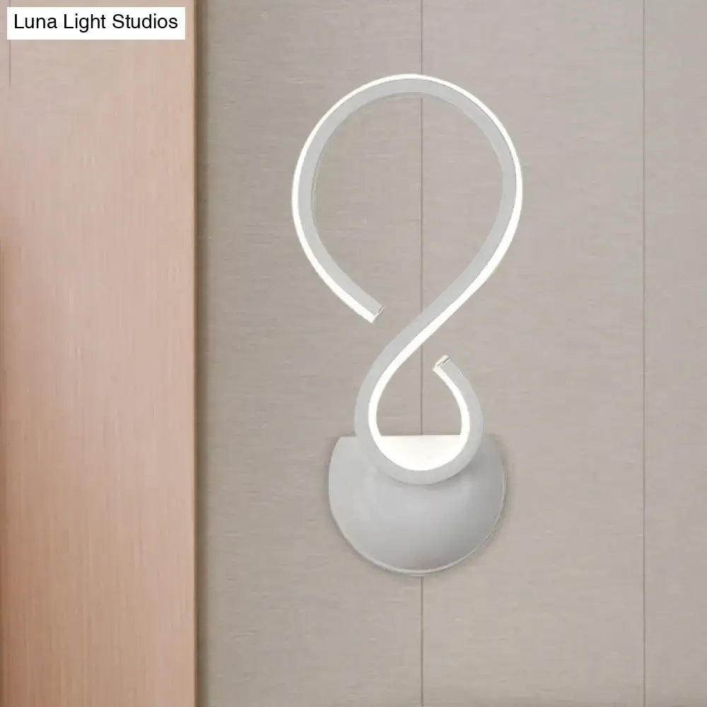 White Twist Wall Lamp with LED loop, white metal, wall-mounted Decorbites Home & Garden on Tampa Home & Garden Store