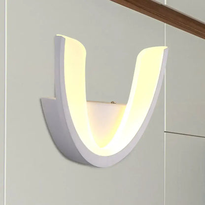 White U-shaped wall sconce by Decorbites, modern curved LED glow for hall lighting on Tampa Home & Garden Store
