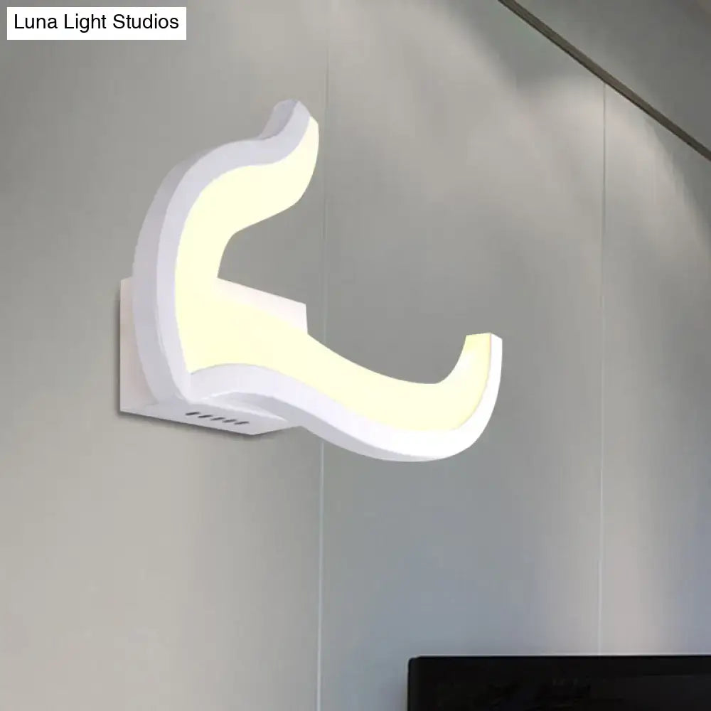 White U-Shaped wall sconce with warm LED glow by Decorbites on Tampa Home & Garden Store