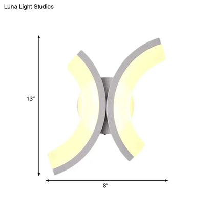 White U-Shaped Wall Sconce Decorbites with gray trim and warm LED panels, 13in tall 8in wide on Tampa Home & Garden Store