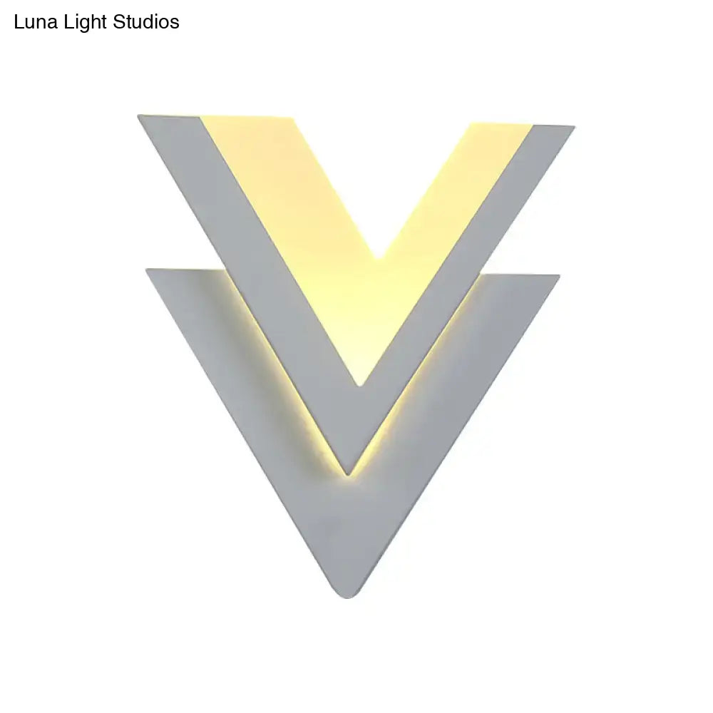 White V-Shaped Wall Light by Decorbites, double-V design with warm LED glow on Tampa Home & Garden Store
