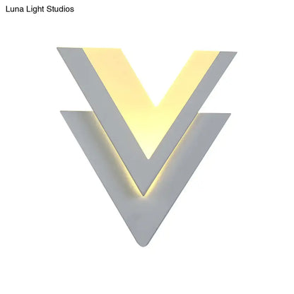 White V-Shaped Wall Light by Decorbites, double-V design with warm LED glow on Tampa Home & Garden Store