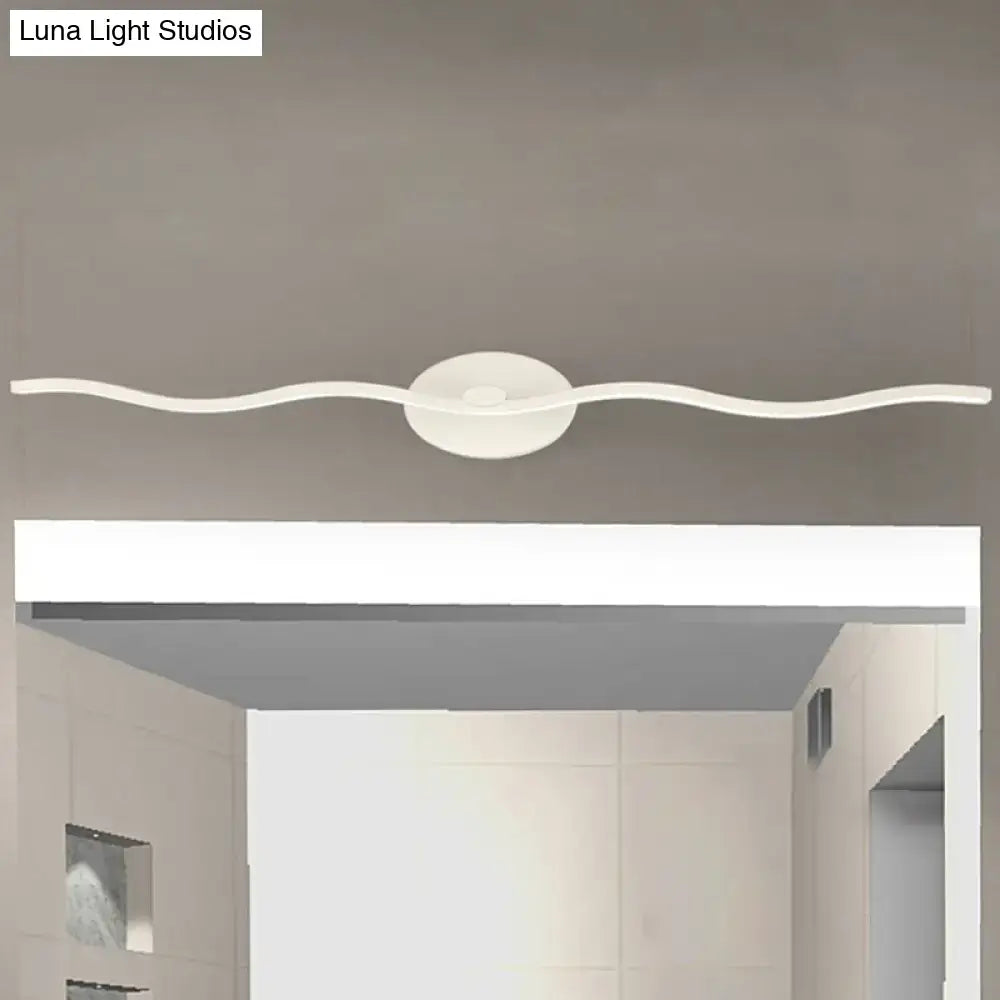 White Wave Vanity Light by Decorbites, white wave fixture with round wall mount on Tampa Home & Garden Store