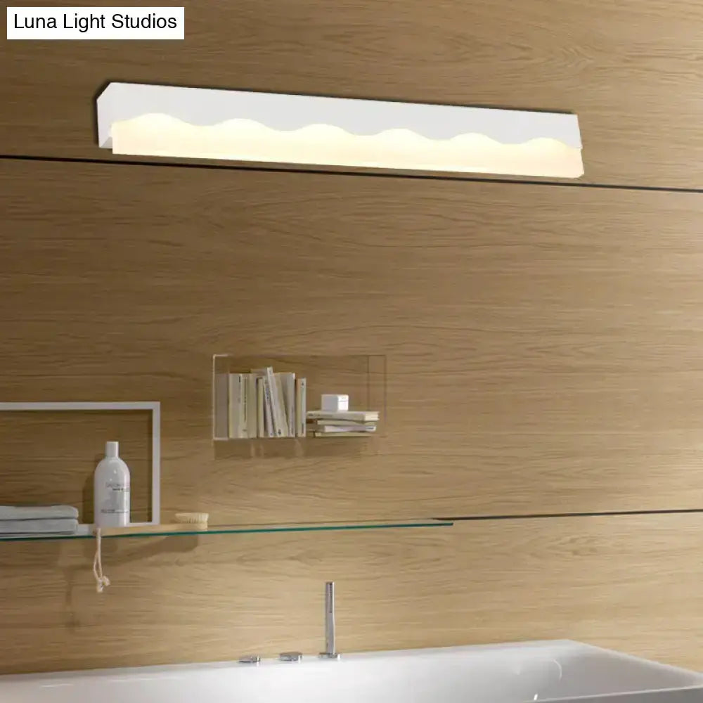 Modern White Wave LED Vanity Light Fixture