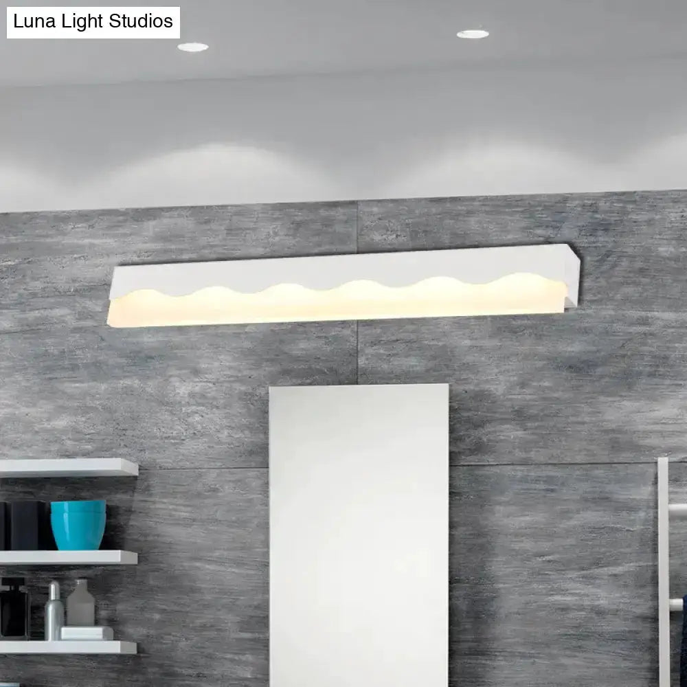Modern White Wave LED Vanity Light Fixture