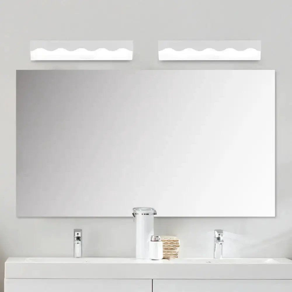Modern White Wave LED Vanity Light Fixture