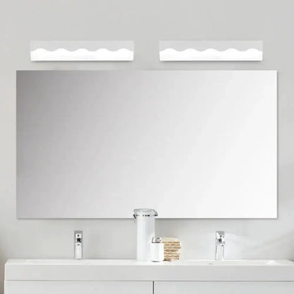 Modern White Wave LED Vanity Light Fixture