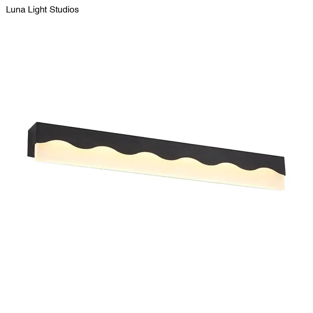 Modern White Wave LED Vanity Light Fixture