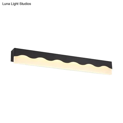 Modern White Wave LED Vanity Light Fixture