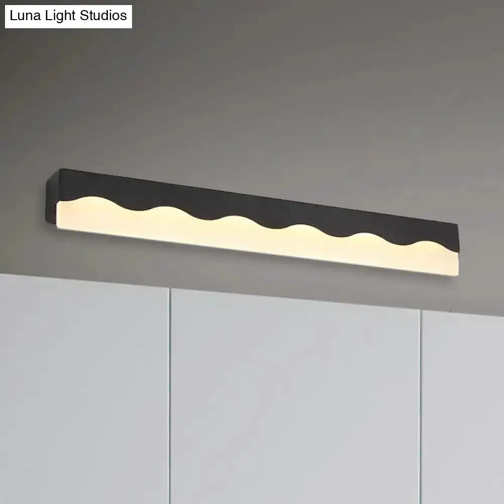 Modern White Wave LED Vanity Light Fixture