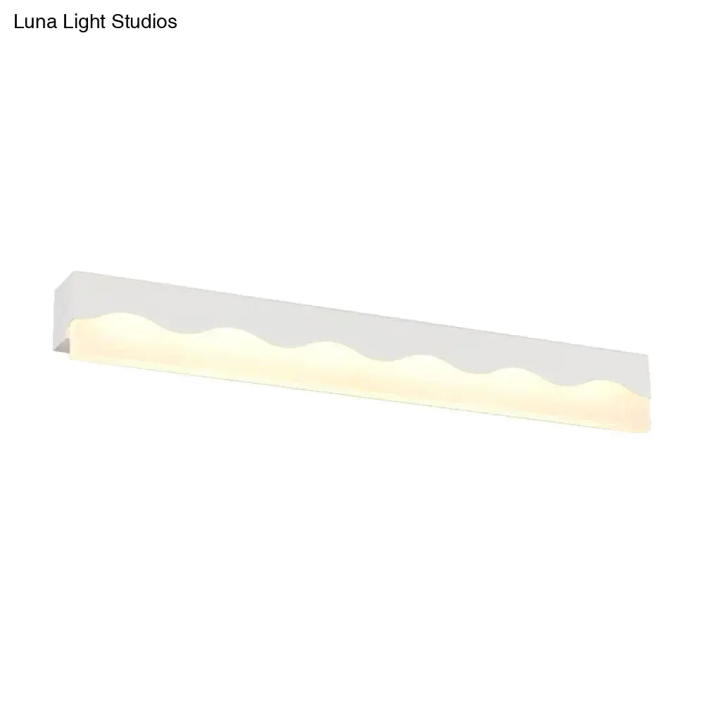 Modern White Wave LED Vanity Light Fixture