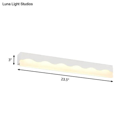 Modern White Wave LED Vanity Light Fixture