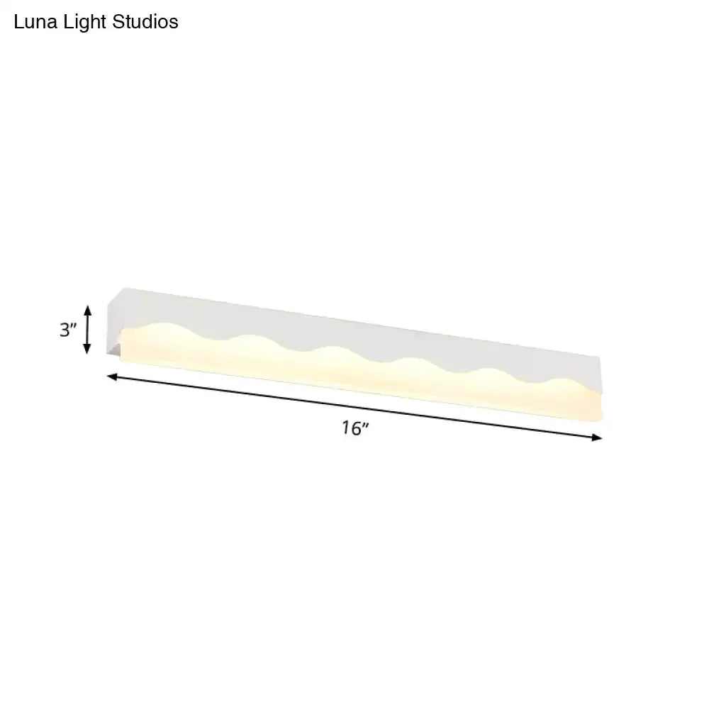 Modern White Wave LED Vanity Light Fixture