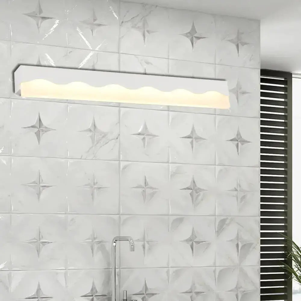 Modern White Wave LED Vanity Light Fixture