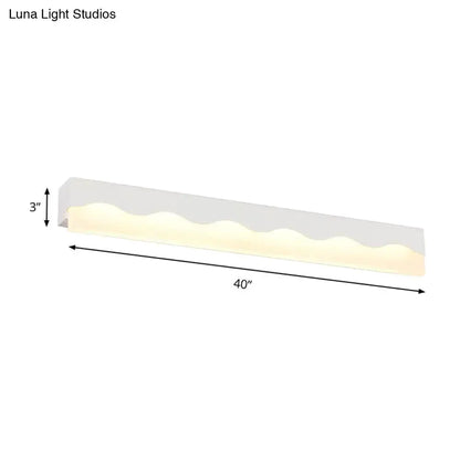 Modern White Wave LED Vanity Light Fixture
