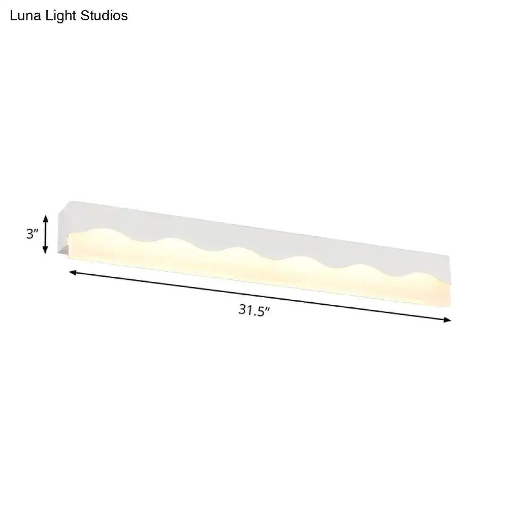 Modern White Wave LED Vanity Light Fixture